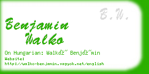 benjamin walko business card